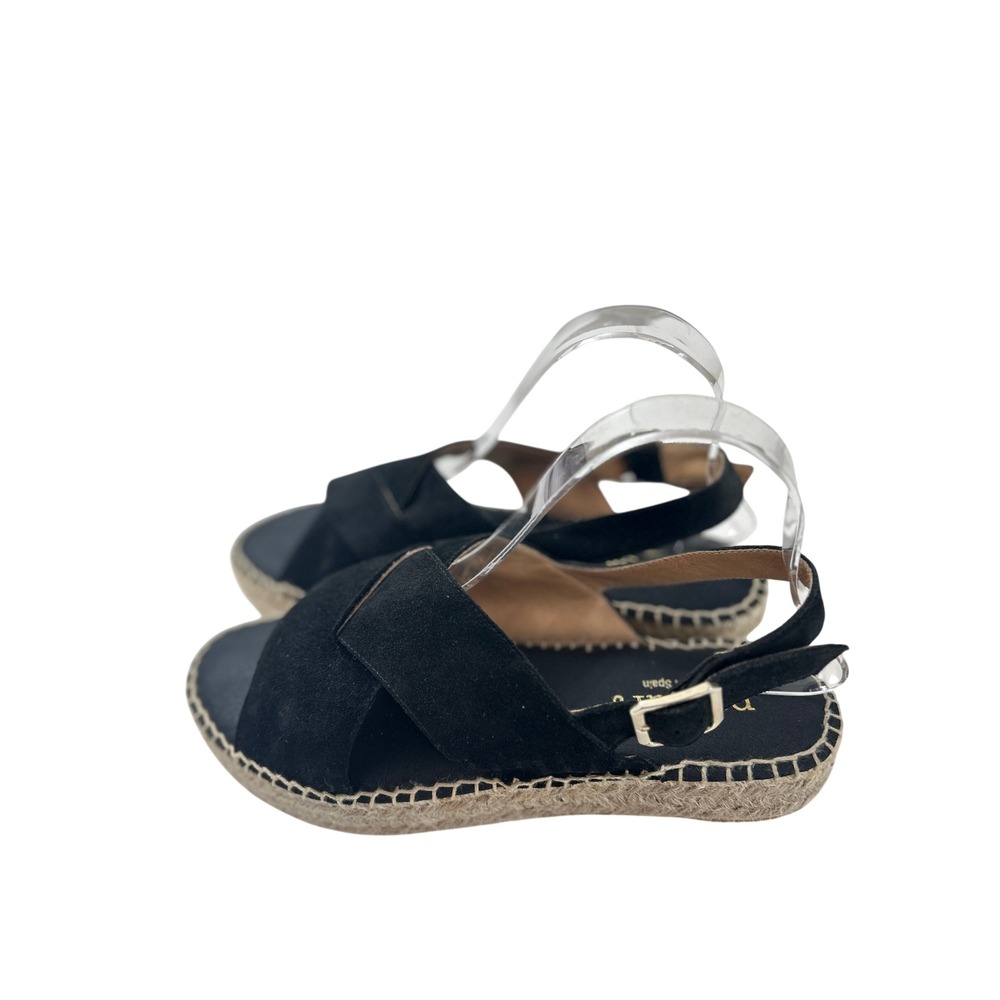 Paseart Black Suede Cross-Strap Espadrilles Size EU40 / US 9-9.5